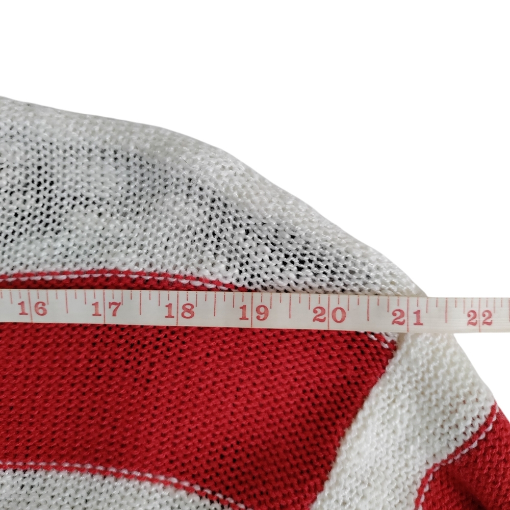 Marled Knit Pullover Sweater Stripe American Flag Size XS Crew Neck Long Sleeve - Picture 6 of 8